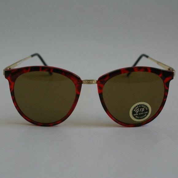 NWT TruVintage combo frame lady\'s retro fashion glass B-15 amber lens sunglasses